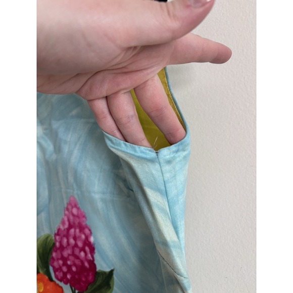 Vintage 70s Florida Handprints Shift Dress Size 10 Screenprint Cotton Retro - Picture 6 of 10